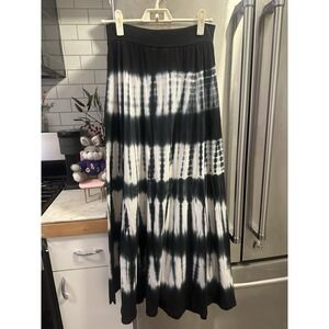 Maxi 100% USA Cotton Tie Dye Festival Boho Skirt SzS Whimsical Daisies Flatterin